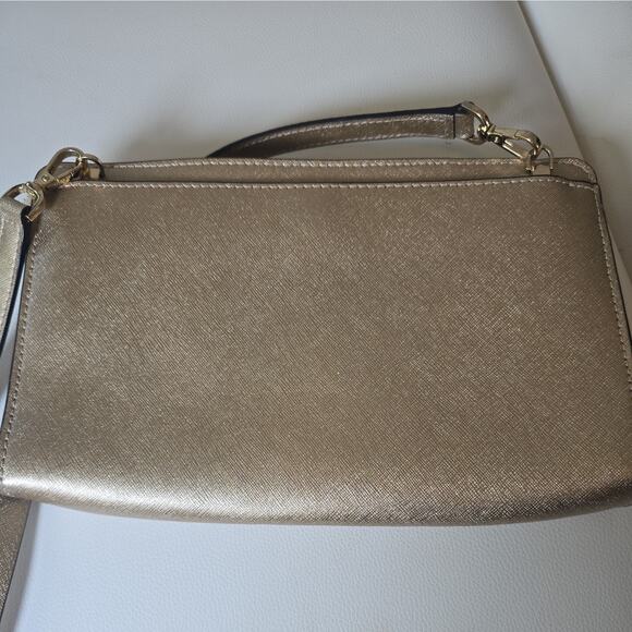 Michael Kors Clutch Crossbody Bag Jet Set Travel Karla Rose Gold - Picture 5 of 7